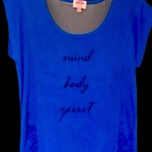 Pink Lotus Blue & Black Workout Shirt